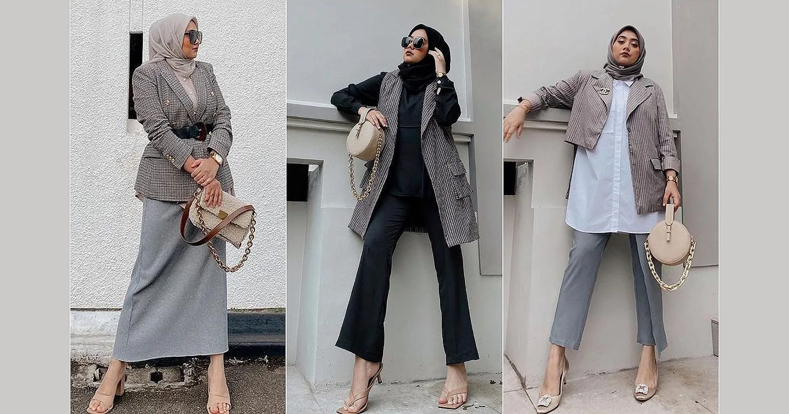 outfit kerja untuk wanita berhijab